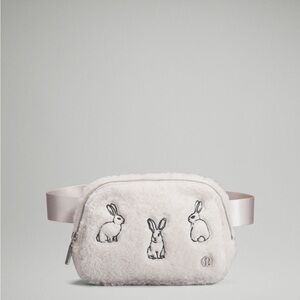 Lululemon White Fleece Bunny Belt Bag